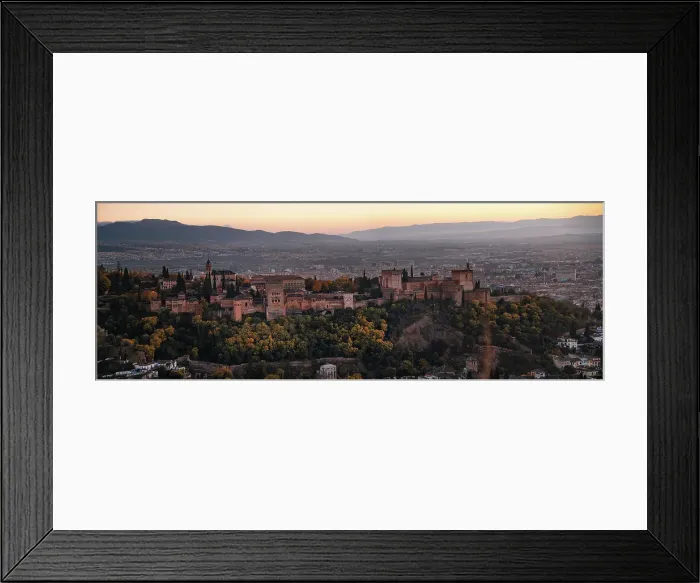 Framed Print : Sunset over the Alhambra and Albaicin, UNESCO, Granada, Andalucia, Spain