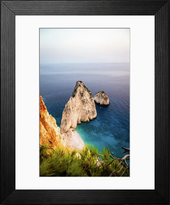 Framed Print : Viewpoint of Keri and famous Mizithres rocks with turquoise sea, Zakynthos island, Greek Islands, Greece Framed Print : Viewpoint of Keri and famous Mizithres rocks with turquoise sea, Zakynthos island, Greek Islands, Greece