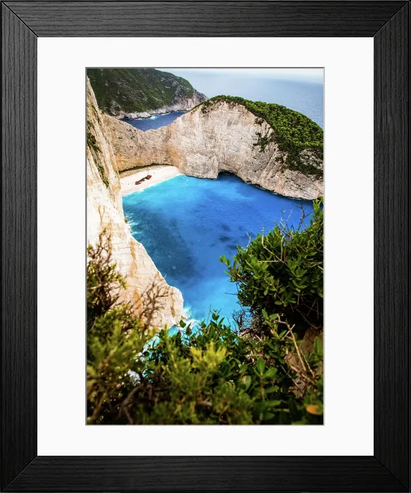 Framed Print : Navagio beach with the famous wrecked ship, Zante (Zakynthos), Greek Islands, Greece