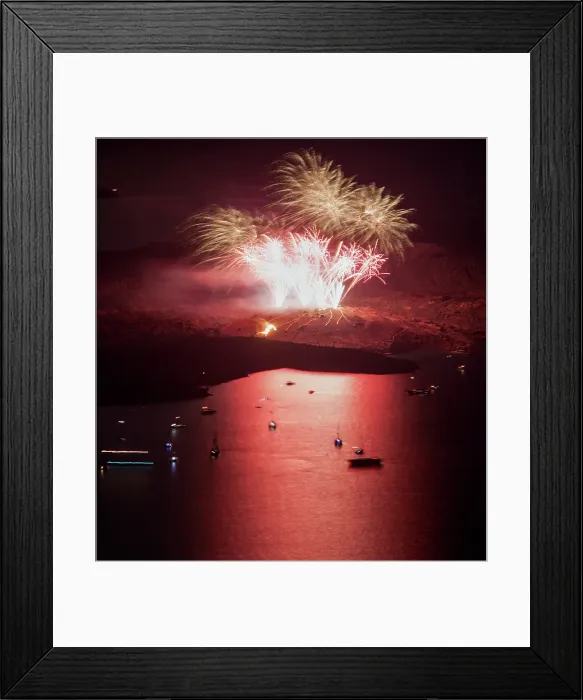 Framed Print : Fireworks display for Volcanoes Festival in Santorini, Cyclades, Greek Islands, Greece Framed Print : Fireworks display for Volcanoes Festival in Santorini, Cyclades, Greek Islands, Greece