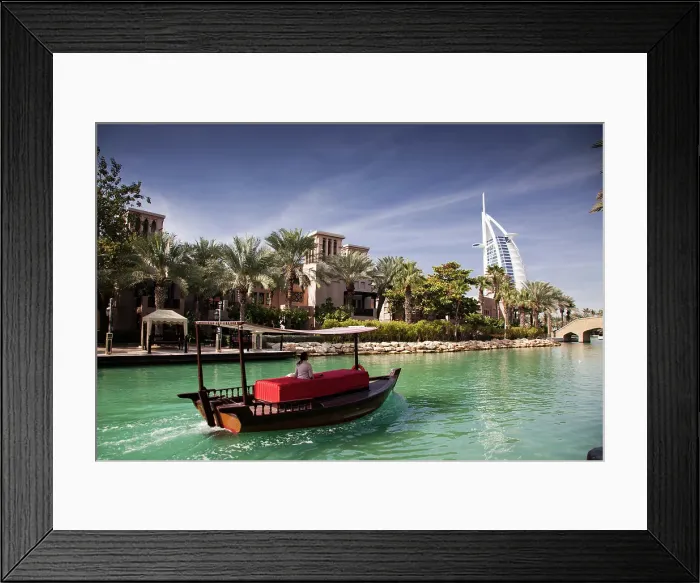 Framed Print : View of Burj Al Arab, the world only seven stars hotel seen from Madinat Jumeirah, Dubai, United Arab Emirates Framed Print : View of Burj Al Arab, the world only seven stars hotel seen from Madinat Jumeirah, Dubai, United Arab Emirates