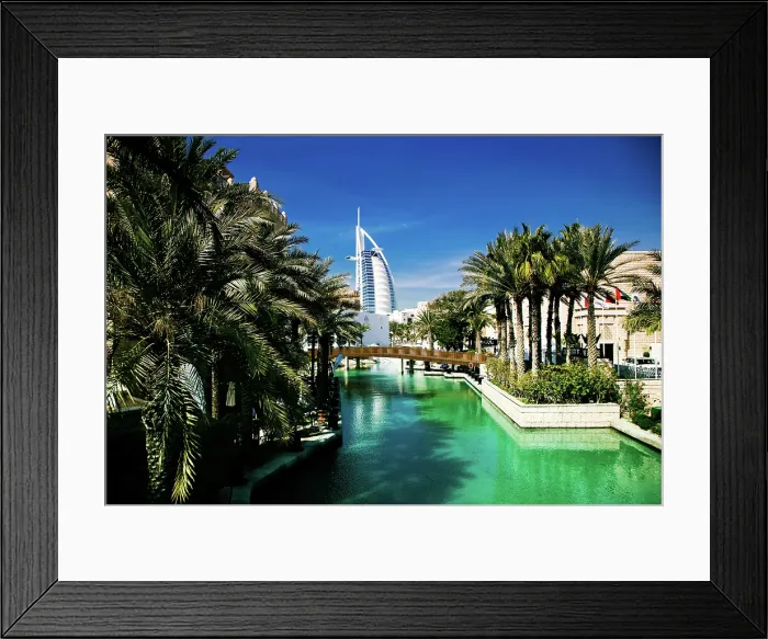 Framed Print : View on Burj Al Arab, the world only seven stars hotel seen from Madinat Jumeirah, Dubai, United Arab Emirates Framed Print : View on Burj Al Arab, the world only seven stars hotel seen from Madinat Jumeirah, Dubai, United Arab Emirates