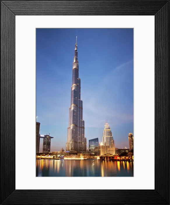 Framed Print : Burj Khalifa, world's tallest tower at night, Downtown Burj Dubai, Dubai, United Arab Emirates Framed Print : Burj Khalifa, world's tallest tower at night, Downtown Burj Dubai, Dubai, United Arab Emirates