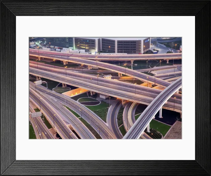 Framed Print : Traffic on a busy intersection on Sheikh Zayed highway, Dubai, United Arab Emirates Framed Print : Traffic on a busy intersection on Sheikh Zayed highway, Dubai, United Arab Emirates