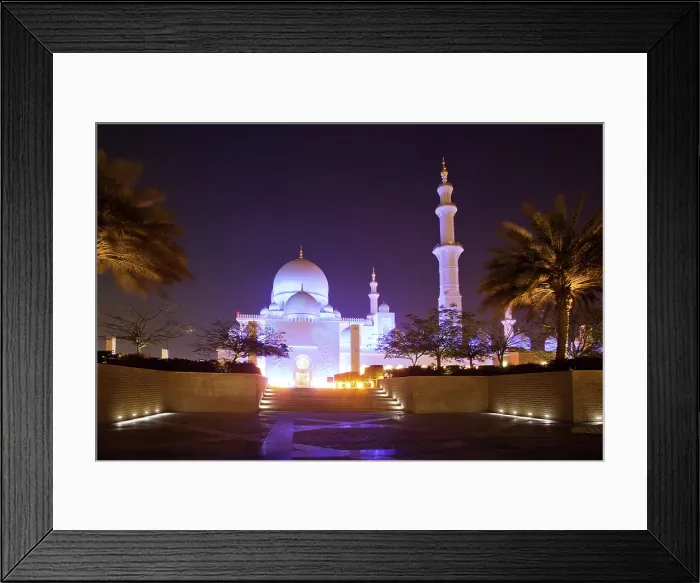 Framed Print : Sheikh Zayed Grand Mosque at dusk, Abu Dhabi, United Arab Emirates