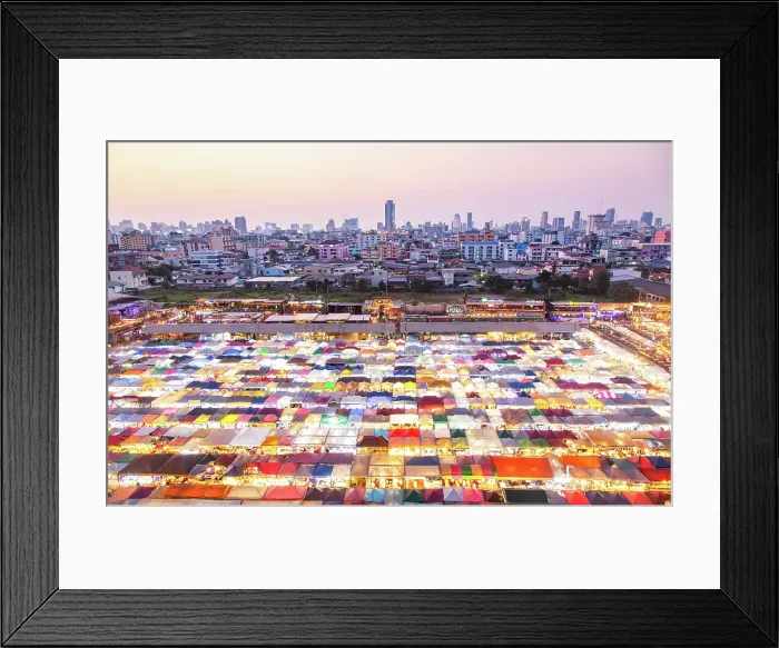 Framed Print : Colorful Night Train Market, Ratchada, Bangkok, Thailand Framed Print : Colorful Night Train Market, Ratchada, Bangkok, Thailand