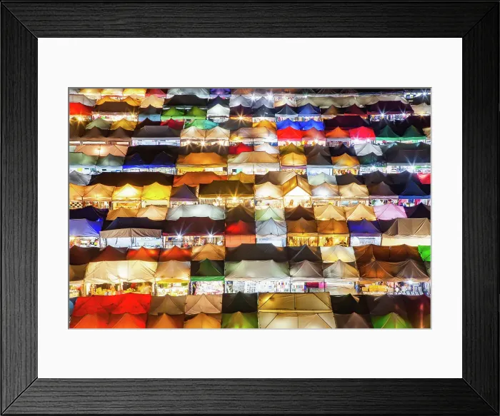 Framed Print : Colorful Night Train Market Ratchada, Bangkok, Thailand Framed Print : Colorful Night Train Market Ratchada, Bangkok, Thailand
