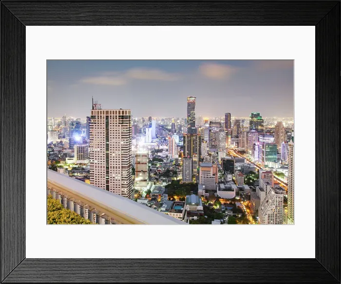 Framed Print : Aerial view of Bangkok City skyscrapers with King Power Mahanakhon building, Bangkok, Thailand Framed Print : Aerial view of Bangkok City skyscrapers with King Power Mahanakhon building, Bangkok, Thailand