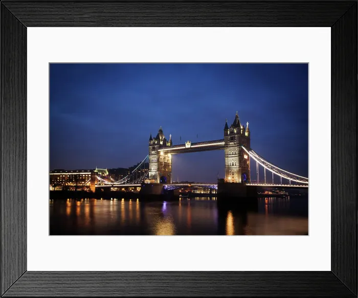 Framed Print : Tower Bridge by night, London, England, United Kingdom Framed Print : Tower Bridge by night, London, England, United Kingdom