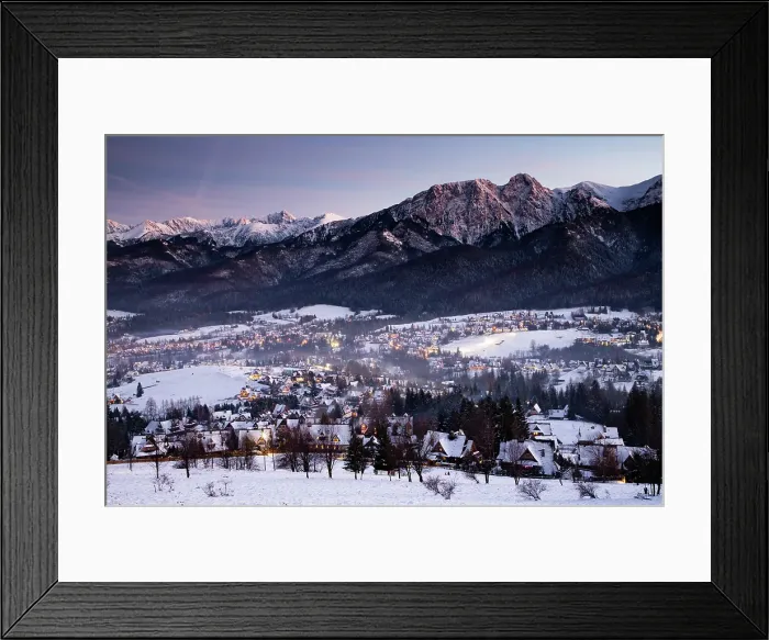 Framed Print : Zakopane and the High Tatras in winter at night, Poland Framed Print : Zakopane and the High Tatras in winter at night, Poland