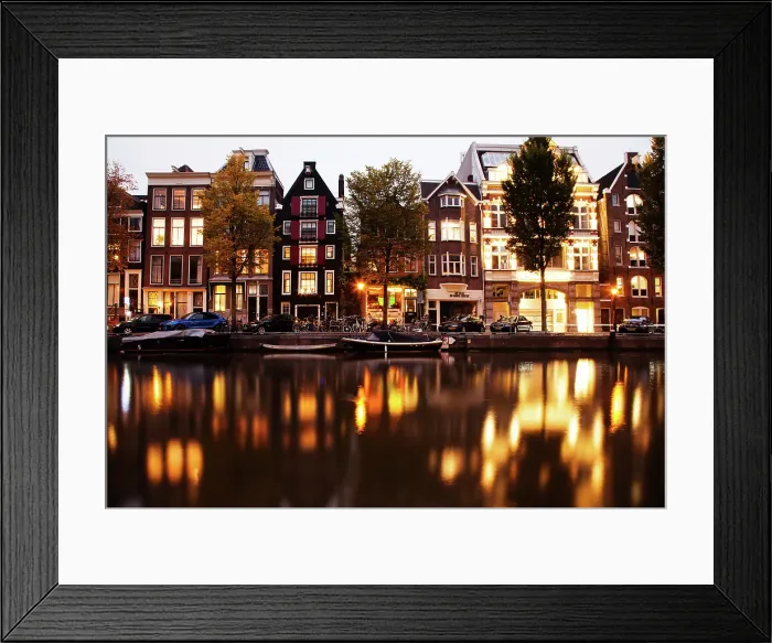 Framed Print : Beautiful canals and traditional Dutch buildings in Amsterdam, North Holland, The Netherlands Framed Print : Beautiful canals and traditional Dutch buildings in Amsterdam, North Holland, The Netherlands