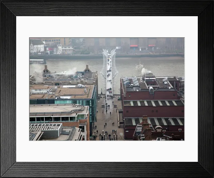 Framed Print : Rooftop view over London on a foggy day from St. Paul's Cathedral, London, England, United Kingdom Framed Print : Rooftop view over London on a foggy day from St. Paul's Cathedral, London, England, United Kingdom