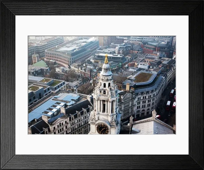 Framed Print : Rooftop view over London on a foggy day from St. Paul's Cathedral, London, England, United Kingdom Framed Print : Rooftop view over London on a foggy day from St. Paul's Cathedral, London, England, United Kingdom
