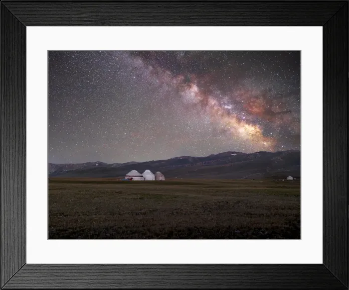 Framed Print : Yurts illuminated by the Milky Way in the Song Kol Lake area, Kyrgyzstan Framed Print : Yurts illuminated by the Milky Way in the Song Kol Lake area, Kyrgyzstan
