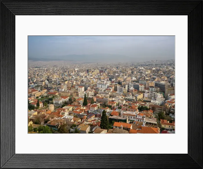 Framed Print : View over city seen from the Acropolis, Athens, Greece Framed Print : View over city seen from the Acropolis, Athens, Greece