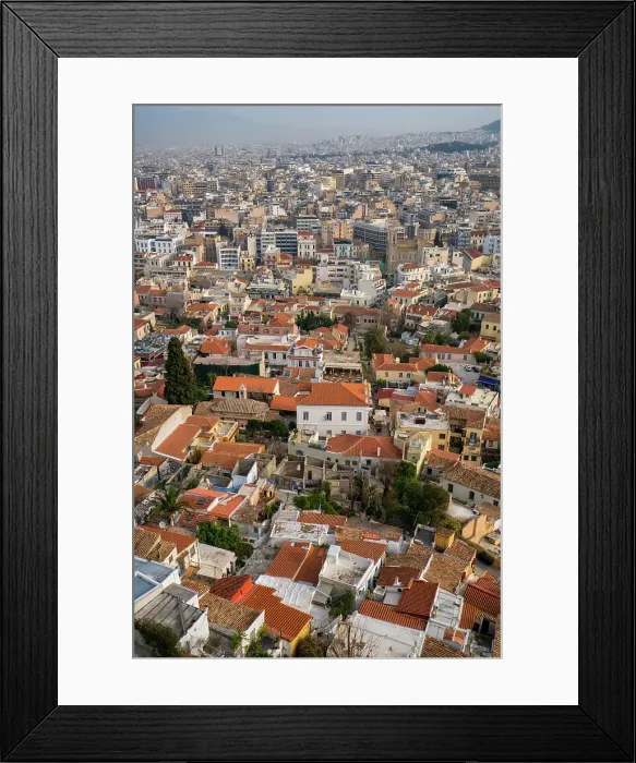 Framed Print : View over city seen from the Acropolis, Athens, Greece Framed Print : View over city seen from the Acropolis, Athens, Greece