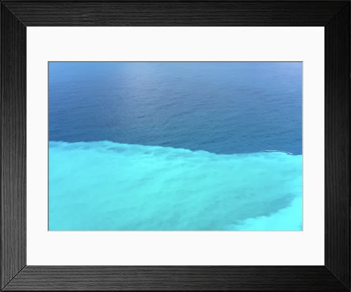 Framed Print : Sea division between turquoise water and deep blue, Greece Framed Print : Sea division between turquoise water and deep blue, Greece
