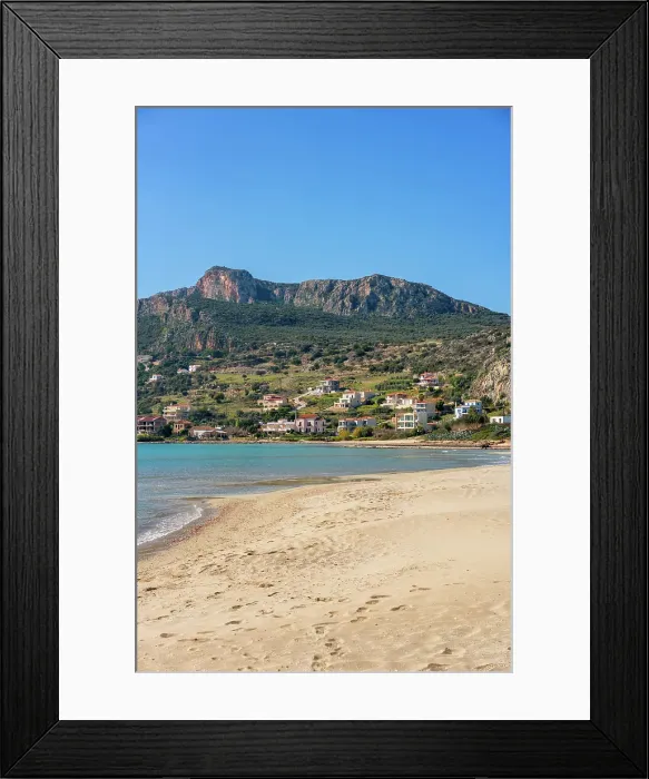 Framed Print : Plitra beach with turquoise water in Karavostasi in the south of Greece, Peloponnese, Greece Framed Print : Plitra beach with turquoise water in Karavostasi in the south of Greece, Peloponnese, Greece
