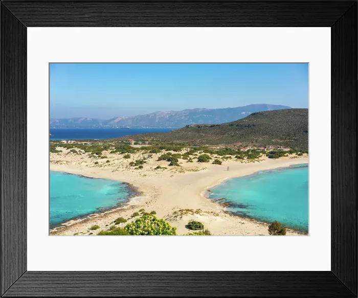 Framed Print : Simos beach with turquoise water, Elafonisos island, Greece Framed Print : Simos beach with turquoise water, Elafonisos island, Greece