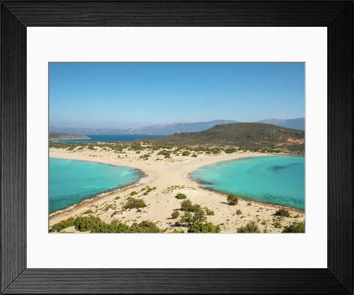 Framed Print : Simos beach with turquoise water, Elafonisos island, Greece Framed Print : Simos beach with turquoise water, Elafonisos island, Greece