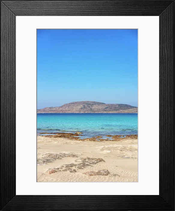 Framed Print : Simos beach with turquoise water, Elafonisos island, Greece Framed Print : Simos beach with turquoise water, Elafonisos island, Greece