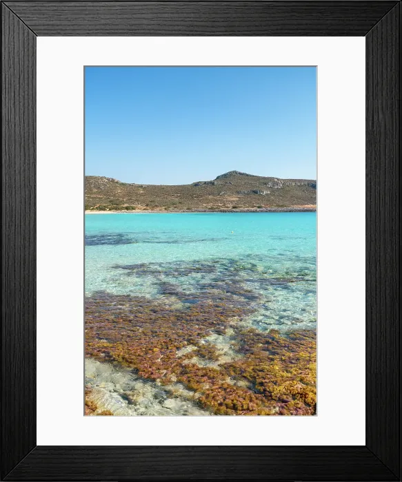 Framed Print : Simos beach with turquoise water, Elafonisos island, Greece Framed Print : Simos beach with turquoise water, Elafonisos island, Greece