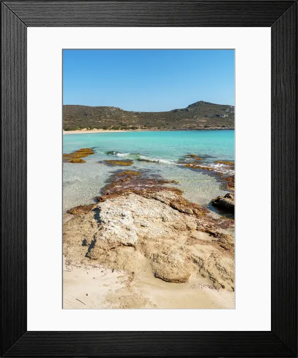Framed Print : Simos beach with turquoise water, Elafonisos island, Greece Framed Print : Simos beach with turquoise water, Elafonisos island, Greece
