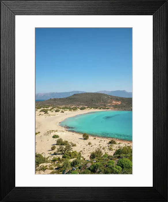 Framed Print : Simos beach with turquoise water, Elafonisos island, Greece Framed Print : Simos beach with turquoise water, Elafonisos island, Greece