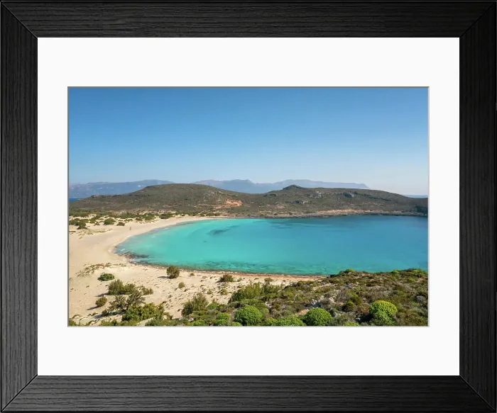 Framed Print : Simos beach with turquoise water, Elafonisos island, Greece Framed Print : Simos beach with turquoise water, Elafonisos island, Greece