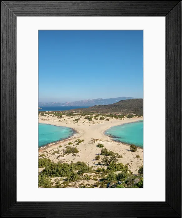 Framed Print : Simos beach with turquoise water, Elafonisos island, Greece Framed Print : Simos beach with turquoise water, Elafonisos island, Greece