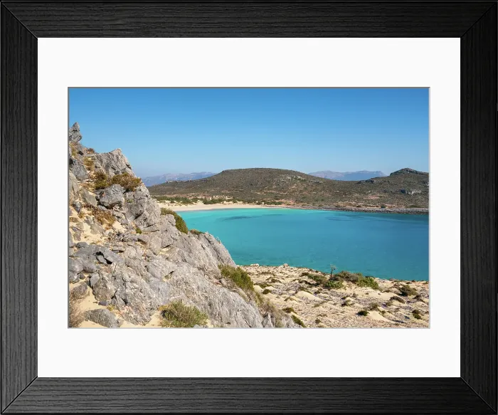 Framed Print : Simos beach with turquoise water, Elafonisos island, Greece Framed Print : Simos beach with turquoise water, Elafonisos island, Greece