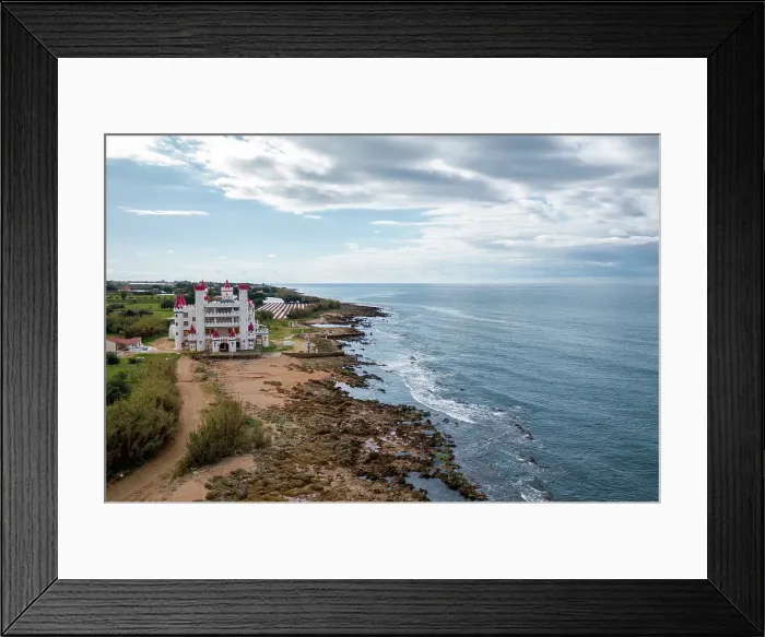 Framed Print : Drone aerial view of abandoned Fairytale Castle, by the sea, Agrilis Messinia, Peloponnese, Greece Framed Print : Drone aerial view of abandoned Fairytale Castle, by the sea, Agrilis Messinia, Peloponnese, Greece
