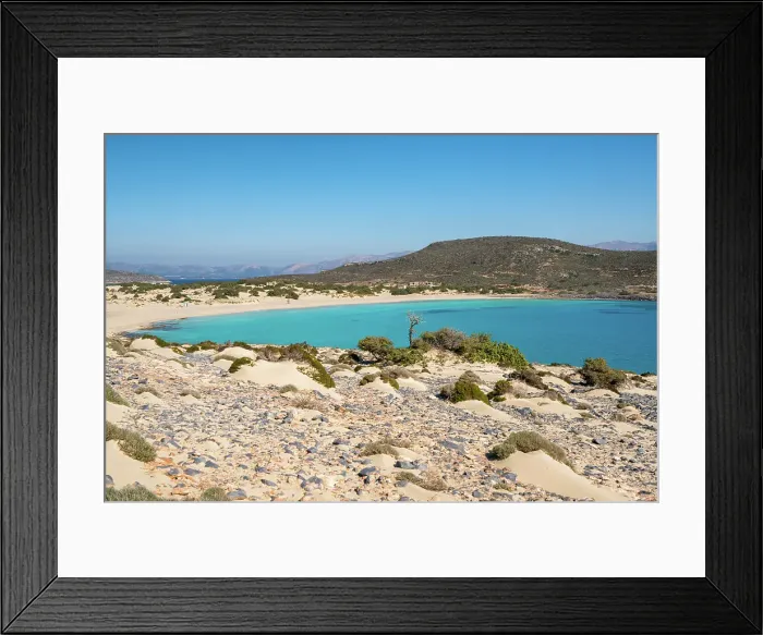 Framed Print : Simos beach with turquoise water, Elafonisos island, Greece Framed Print : Simos beach with turquoise water, Elafonisos island, Greece