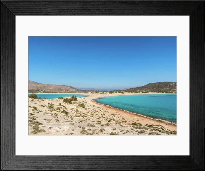 Framed Print : Simos beach with turquoise water, Elafonisos island, Greece Framed Print : Simos beach with turquoise water, Elafonisos island, Greece
