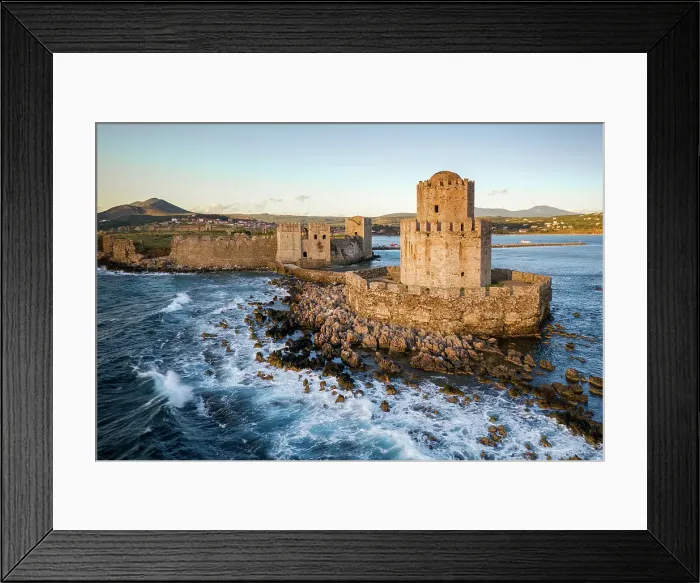 Framed Print : Bourtzi of Methoni castle, drone aerial view, in the sea, Methoni, Peloponnnese, Greece Framed Print : Bourtzi of Methoni castle, drone aerial view, in the sea, Methoni, Peloponnnese, Greece
