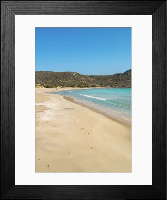 Framed Print : Simos beach with turquoise water, Elafonisos island, Greece Framed Print : Simos beach with turquoise water, Elafonisos island, Greece