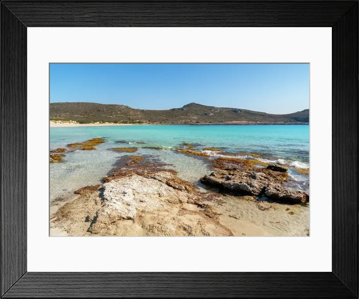 Framed Print : Simos beach with turquoise water, Elafonisos island, Greece Framed Print : Simos beach with turquoise water, Elafonisos island, Greece