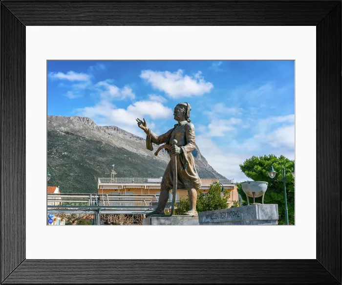Framed Print : Petrobey Mavromichalis statue in Areopoli, Mani Peninsula, Peloponnese, Greece Framed Print : Petrobey Mavromichalis statue in Areopoli, Mani Peninsula, Peloponnese, Greece