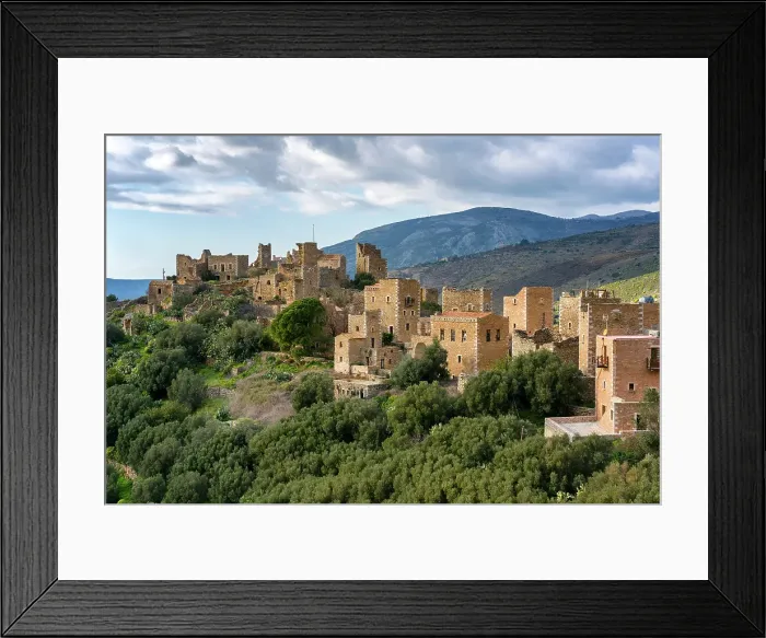 Framed Print : Vathia, abandoned village in the mountains of Mani Peninsula, Peloponnese, Greece Framed Print : Vathia, abandoned village in the mountains of Mani Peninsula, Peloponnese, Greece