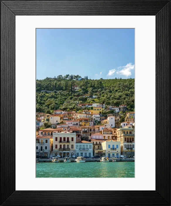 Framed Print : Gythio, colorful houses in the south of Greece, Peloponnese, Greece Framed Print : Gythio, colorful houses in the south of Greece, Peloponnese, Greece