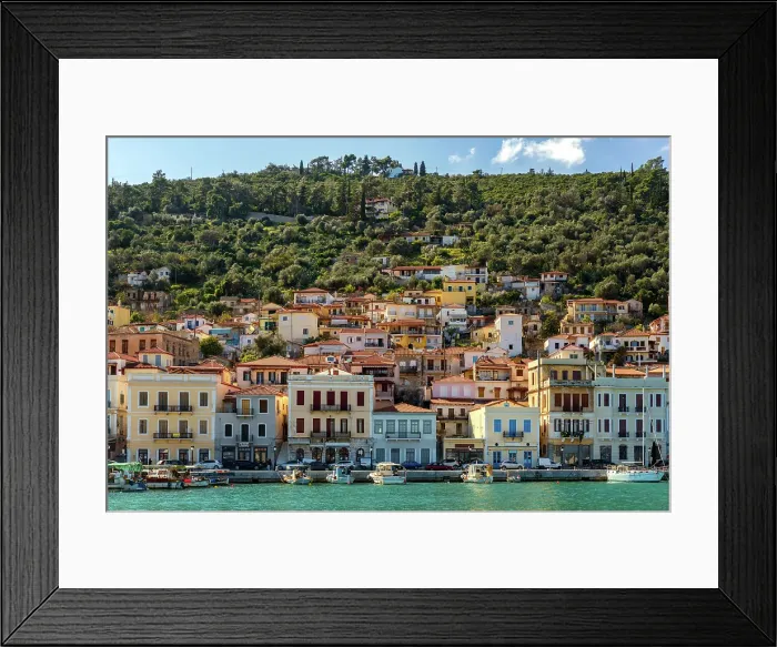 Framed Print : Gythio, colorful houses in the south of Greece, Peloponnese, Greece Framed Print : Gythio, colorful houses in the south of Greece, Peloponnese, Greece