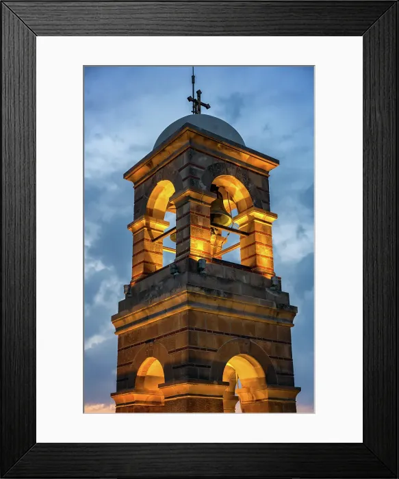 Framed Print : Holy Church of Saint George of Lycabettus tower in Lycabettus Hill, Athens, Greece