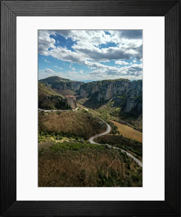 Framed Print : Meteora, ancient holy Monastery of Rousanos Saint Barbara, UNESCO, Kalabaka, Greece Framed Print : Meteora, ancient holy Monastery of Rousanos Saint Barbara, UNESCO, Kalabaka, Greece