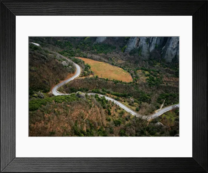 Framed Print : Road in Meteora in autumn, Meteora, Kalabaka, Greece Framed Print : Road in Meteora in autumn, Meteora, Kalabaka, Greece