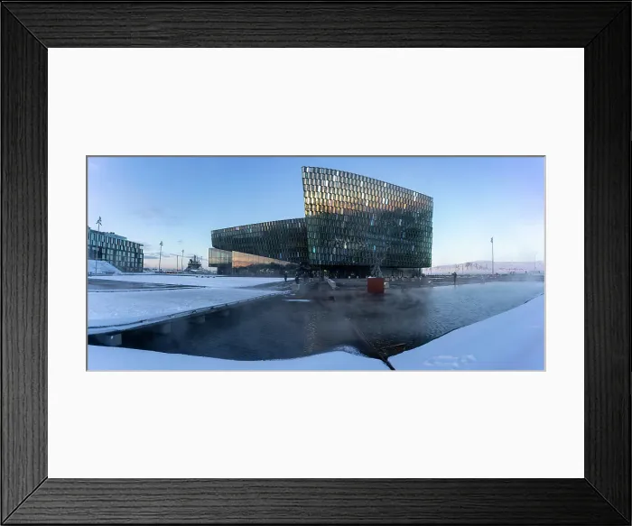 Framed Print : View of Harpa Concert Hall and Conference Centre in the city centre in winter, Reykjavik, Iceland Framed Print : View of Harpa Concert Hall and Conference Centre in the city centre in winter, Reykjavik, Iceland
