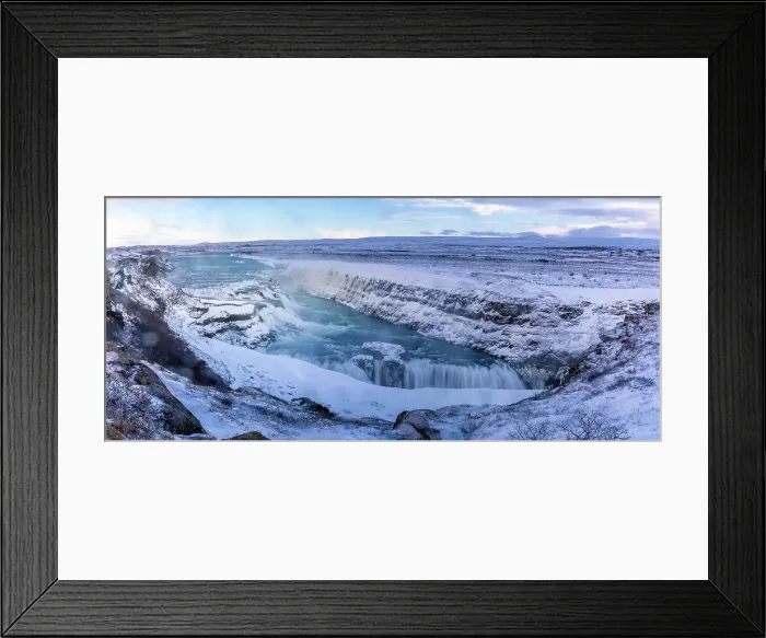Framed Print : View of Gullfoss Waterfall on the Hvita River in winter, Western Region, Iceland Framed Print : View of Gullfoss Waterfall on the Hvita River in winter, Western Region, Iceland
