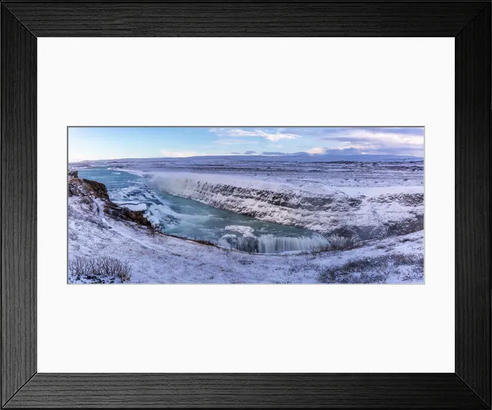 Framed Print : View of Gullfoss Waterfall on the Hvita River in winter, Western Region, Iceland Framed Print : View of Gullfoss Waterfall on the Hvita River in winter, Western Region, Iceland