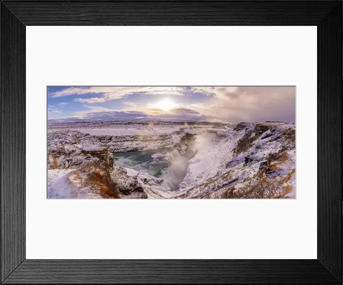 Framed Print : View of Gullfoss Waterfall on the Hvita River in winter, Western Region, Iceland Framed Print : View of Gullfoss Waterfall on the Hvita River in winter, Western Region, Iceland