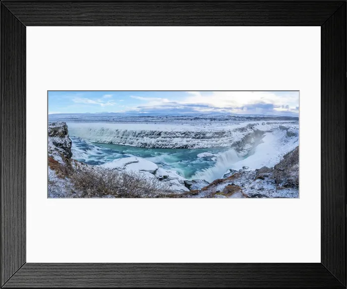 Framed Print : View of Gullfoss Waterfall on the Hvita River in winter, Western Region, Iceland Framed Print : View of Gullfoss Waterfall on the Hvita River in winter, Western Region, Iceland