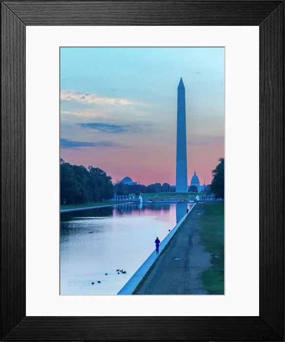 Framed Print : View of the Washington Monument at sunrise in Washington, D.C. United States of America Framed Print : View of the Washington Monument at sunrise in Washington, D.C. United States of America